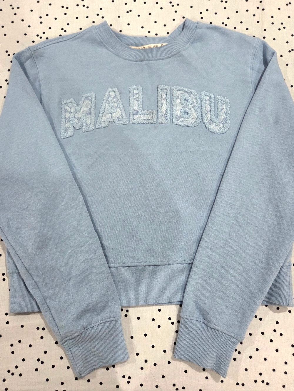 Recycle Threads Women's Light Blue Pullover Sweatshirt Crew Neck Graphic M
